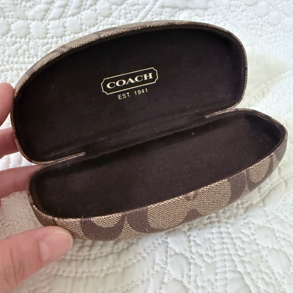 Coach Signature Monogram Hard Clamshell Sunglasses Eyeglasses Case Vintage Y2K